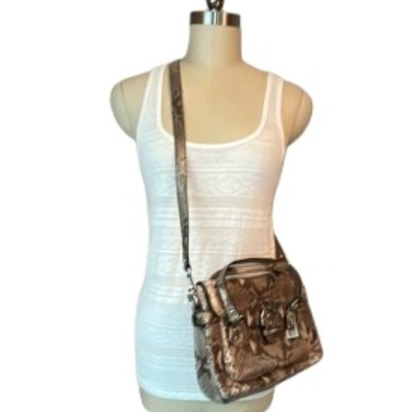 Coach Campbell Satchel Snake Embossed Leather Shoulder Bag (F27895)- NWOT - Picture 1 of 14